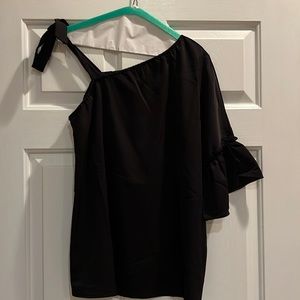 NWOT- black one shoulder blouse